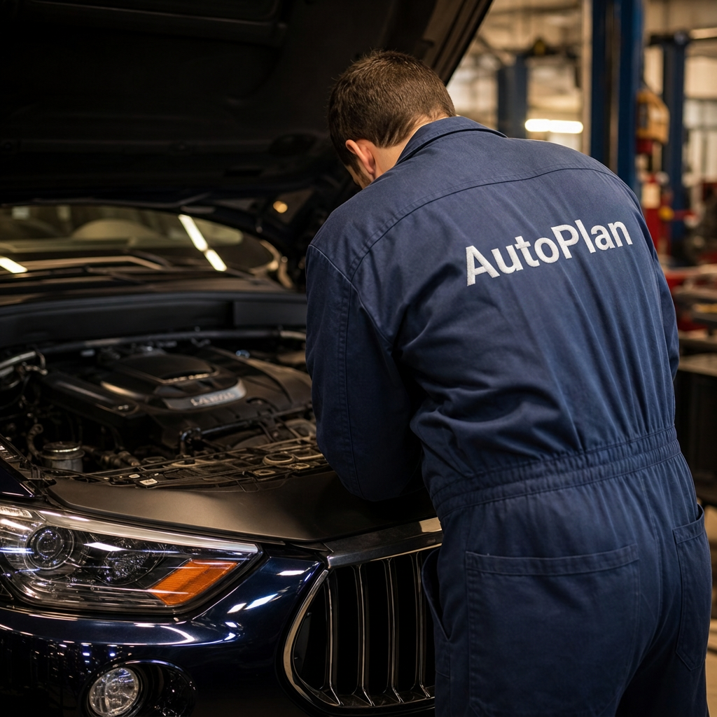 Mechanic working on a car